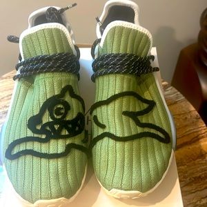 Olive green, Adidas sneakers, Pharrell Williams design